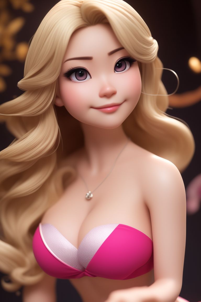 frizzy-bison549: Hitomi tanaka, blonde hair, pink bikini
