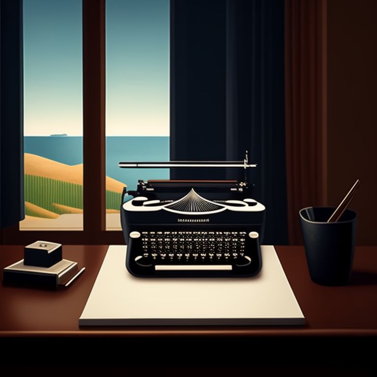 kristianwalby: typewriter on a desk in a room with a view