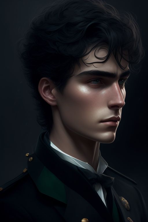 Black Hair Green Eyes Boy