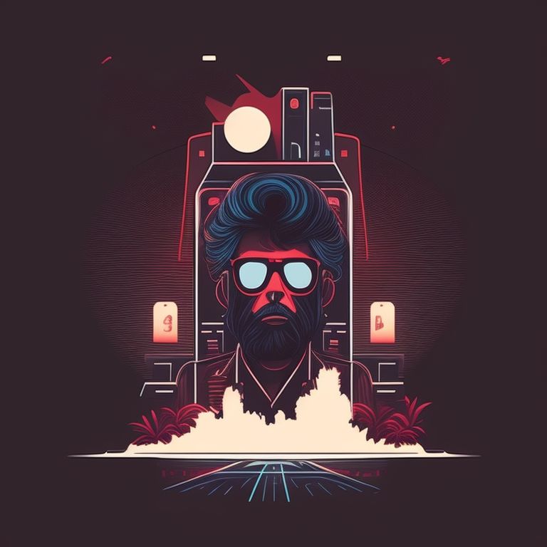 slight-snail503: the eighties, anamorphic drawing, illustration