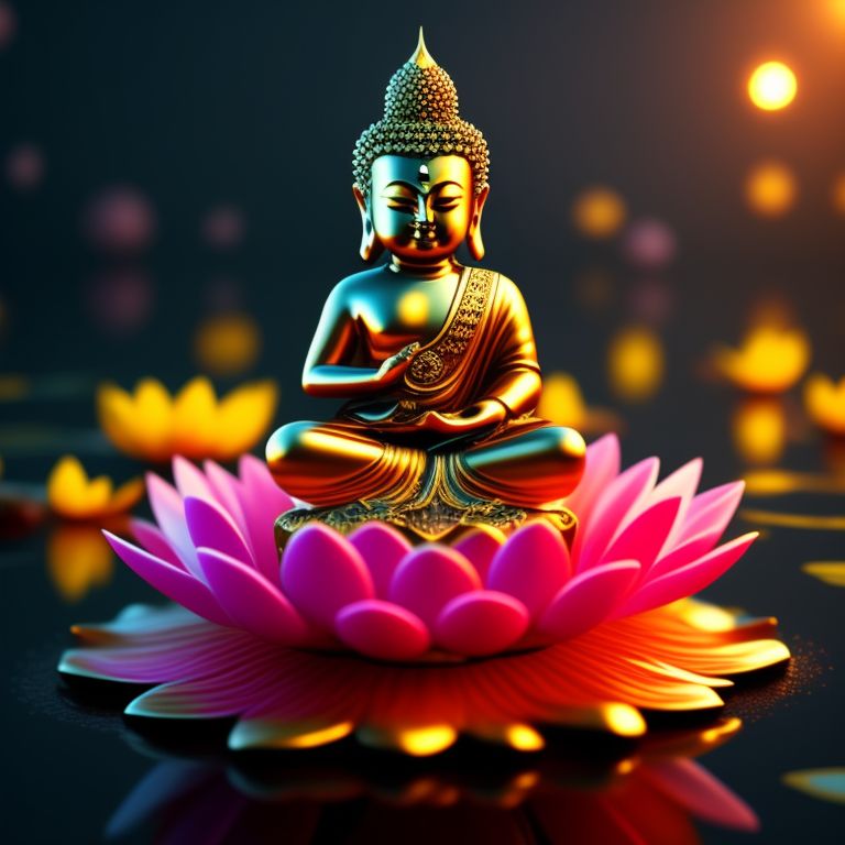 irwintay96: Mini Buddha sitting on a lotus flower, Center