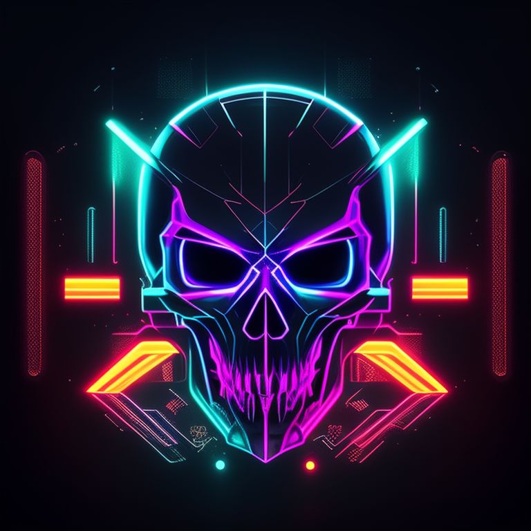 Kunpei_yamanashi　デジタルプリント  NEON SKULLⅠ Kunpei_yamanashiデジタルプリント NEON SKULLⅠ