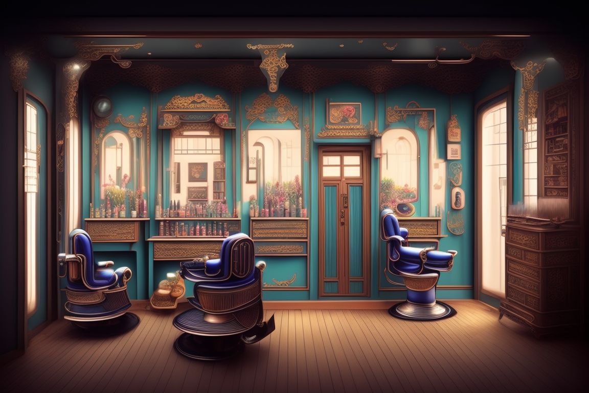 worldly-crow60: a very old barber shop, feng shui, aesthetic