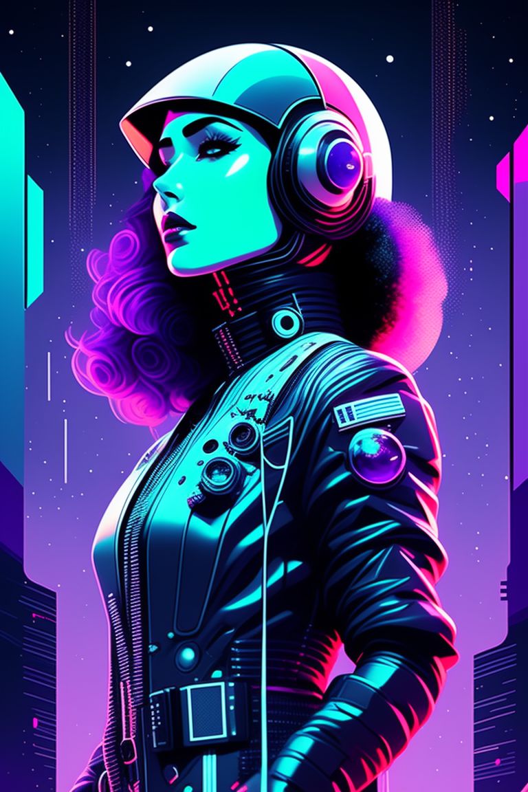 Gtx Spacesuit Edgy Strong Cyberpunk Woman Hacker Futuristic