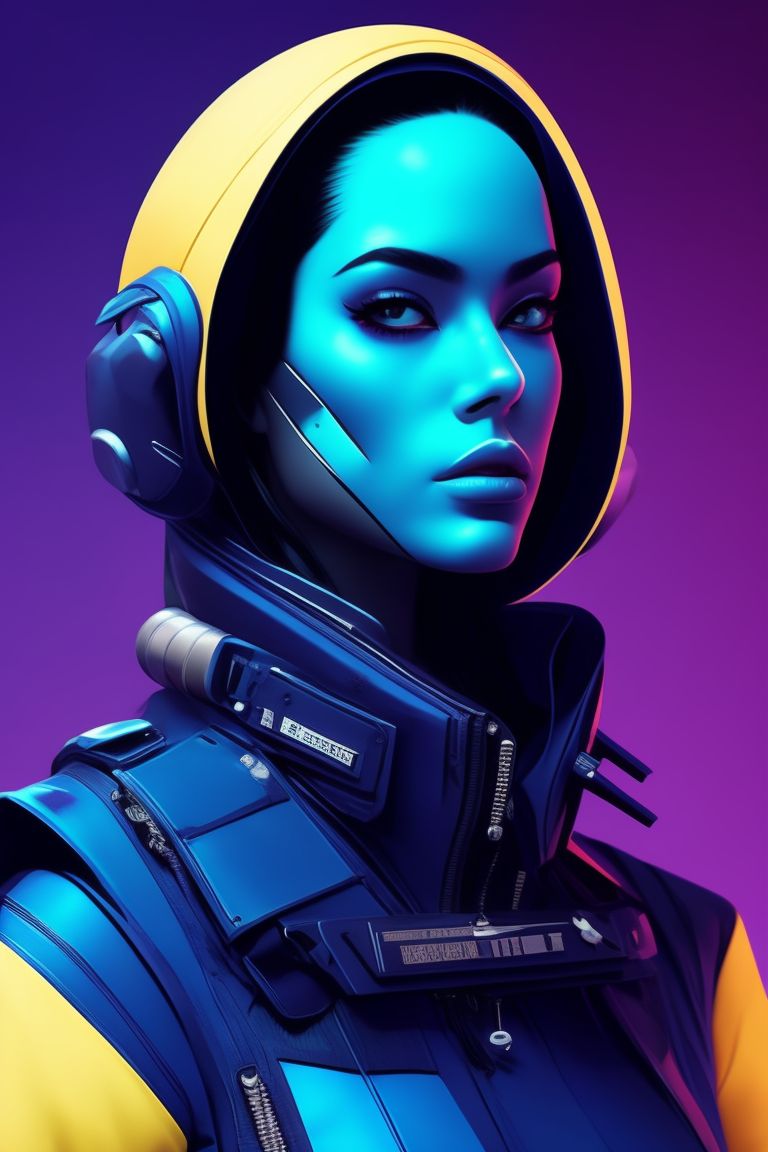 Gtx Spacesuit Edgy Strong Cyberpunk Woman Hacker Futuristic