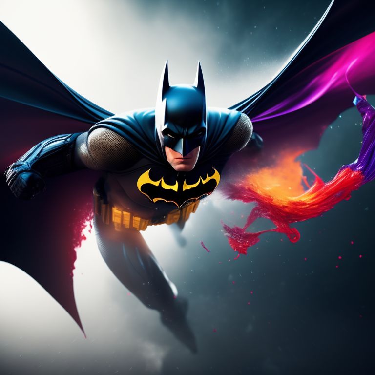 Batman Wallpaper 4K, Colorful art, AI art