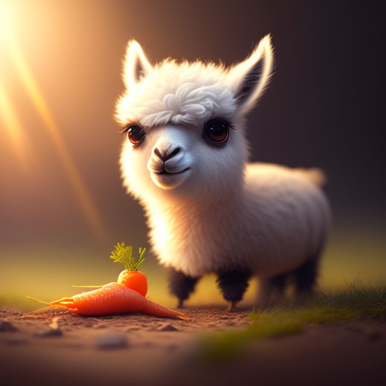 bonymanatee766 A cute llama eating a carrot