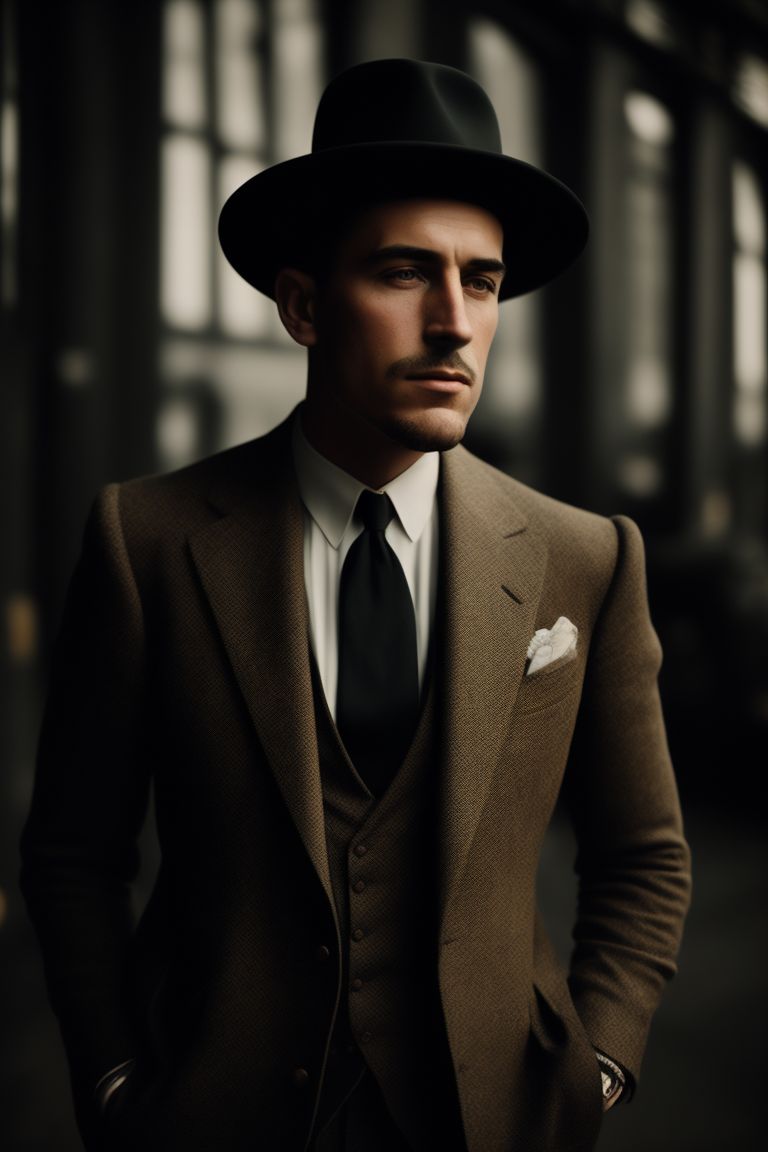 addison: A 1930s dapper gentleman in a well-tailored suit, sporting a ...