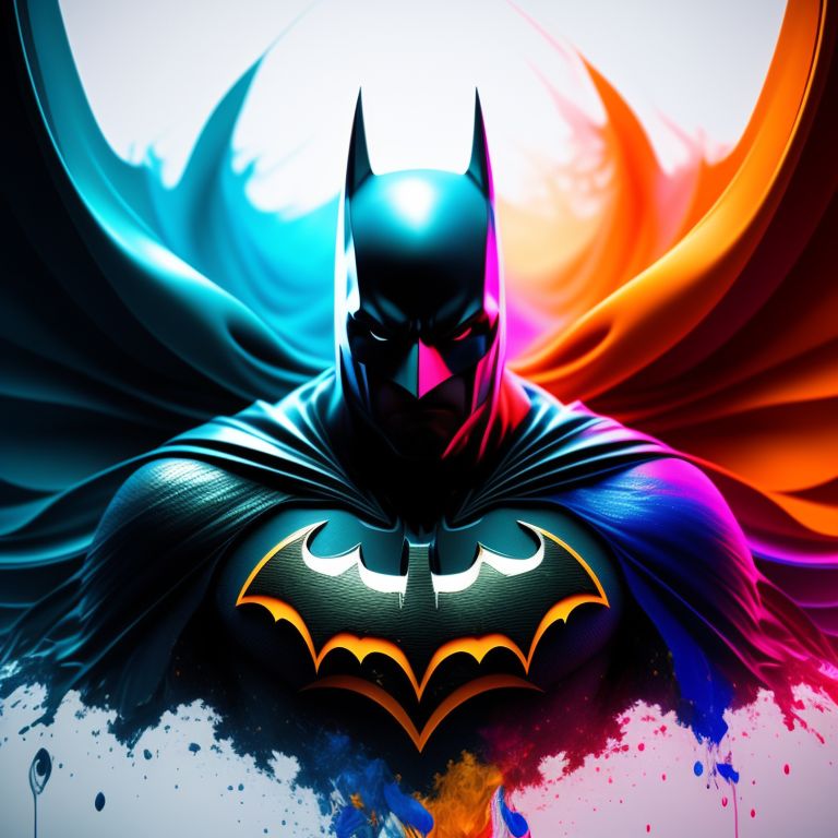 Batman Wallpaper 4K, Colorful art, AI art