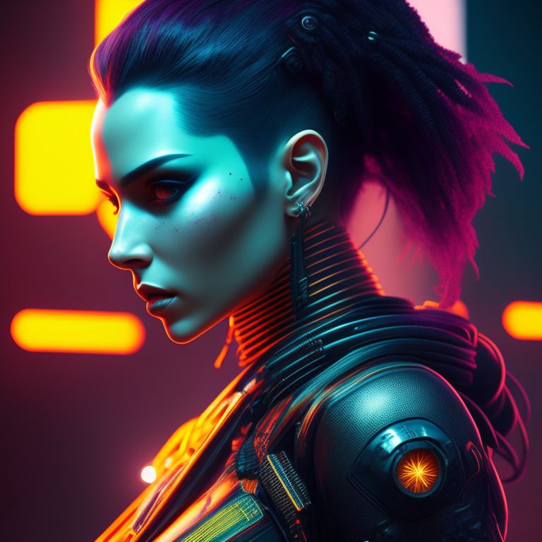 Wallpaper girl, art, beautiful, cyberpunk girl for mobile and