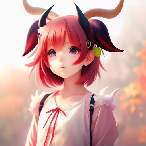 anime girl with horns