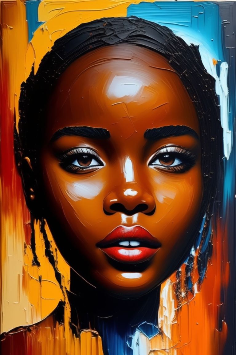 beautiful, girl, woman, colorful, art, charming, realistic, oil