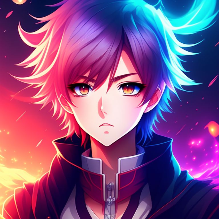 An Anime Boy With Blue Eyes And Bright Red Eyes Background, Gamer Profile  Picture Maker Background Image And Wallpaper for Free Download