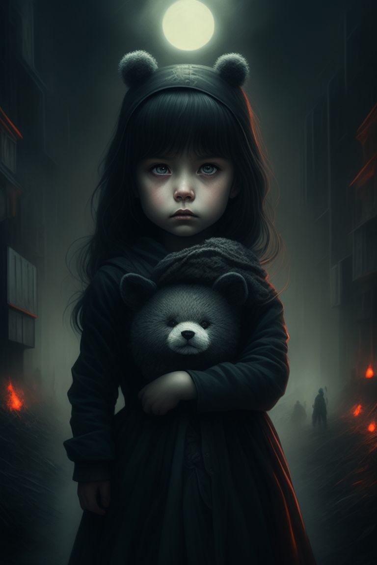 sad girl with teddy bear wallpaper