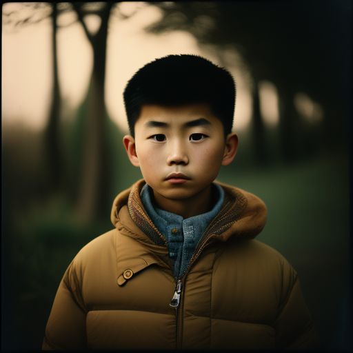 giant-seal674: A smart young chinese boy with a surprised expression
