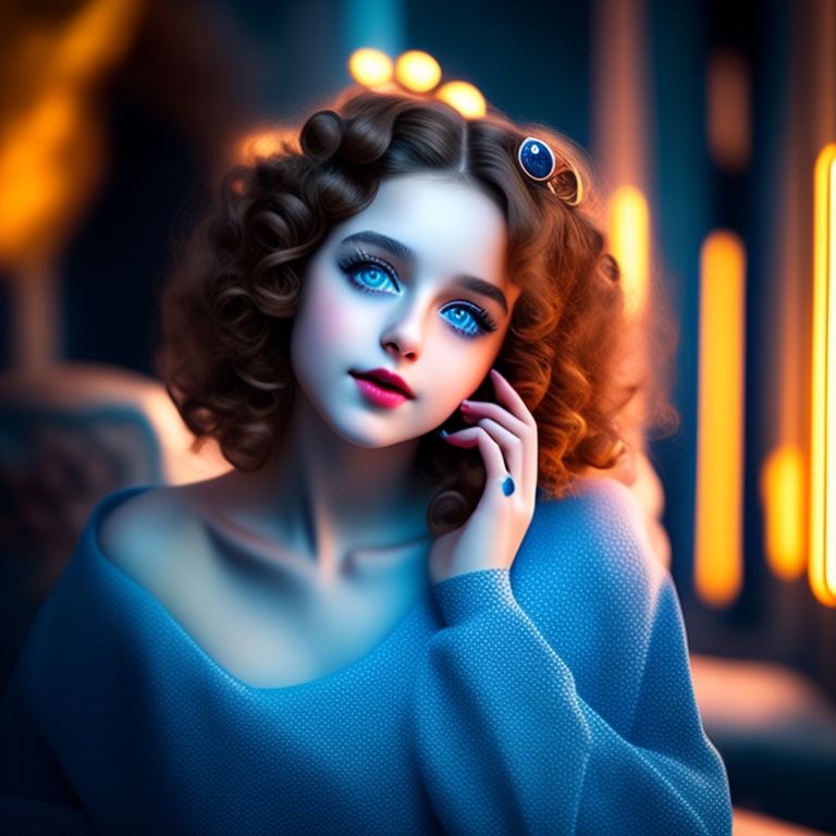 Areias81: Girl with blue eyes and curly hair