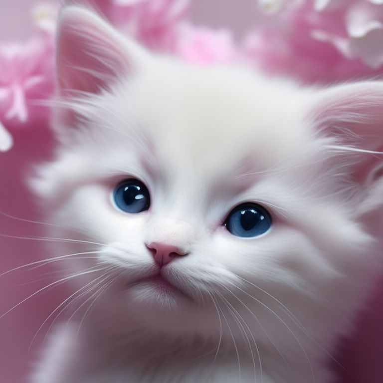 cute white and grey kittens with blue eyes