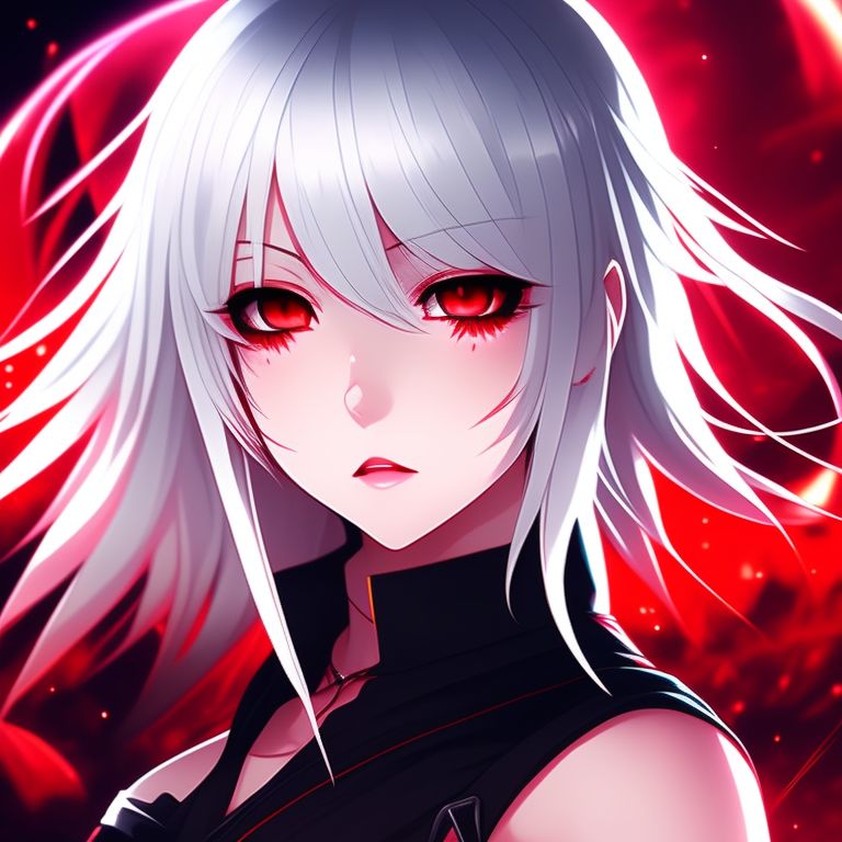female anime characters with white hair