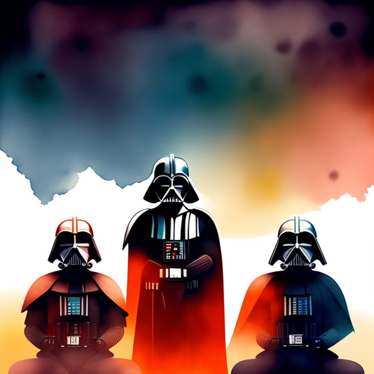 legal-donkey826: Darth Vader and two stormtroopers all meditating