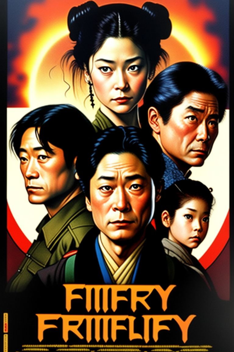 Firefly, video game box cover art, in the style of a Japanese Super Famicom game box, Noriyoshi Ourai, 1991, 1990s aesthetic, 2D illustration, In the style of Norman Rockwell, Koei box cover art, traditional painting, Traditional illustration, Detailed, N.C. Wyeth, Frank Frazetta, Movie poster, 90s movie poster, 80s movie poster, Cover art, ethnically diverse , Caravaggio, Giovanni Battista Tiepolo