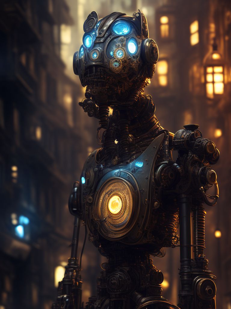 gloomy-weasel24: metal robot with eyes and mouth, steampunk, victorian ...