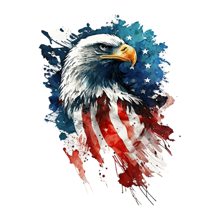 businessideas: American eagle, american flag, paint splash