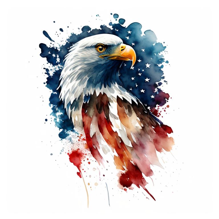 businessideas: American eagle, american flag, paint splash