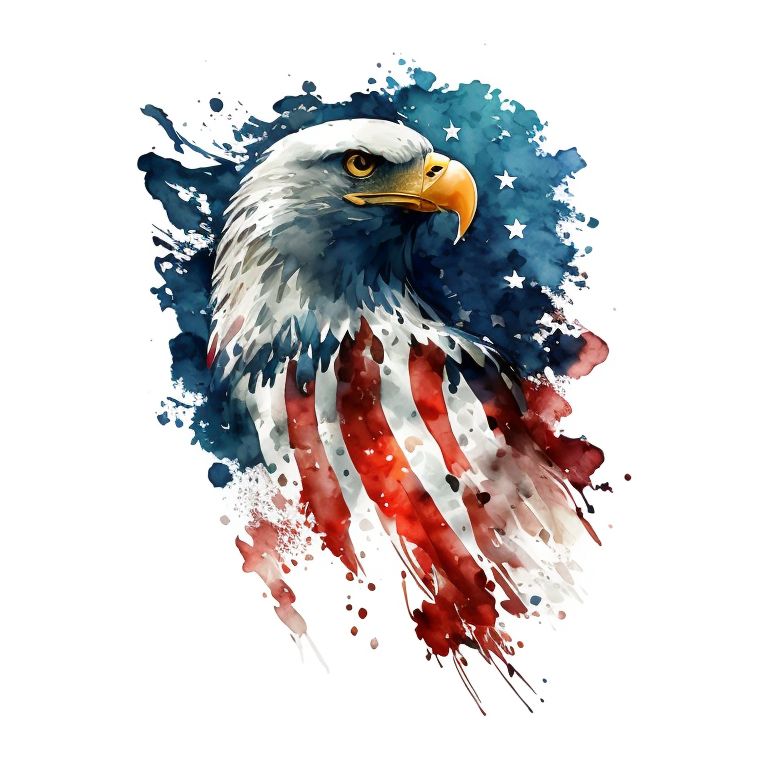 businessideas: American eagle, american flag, paint splash