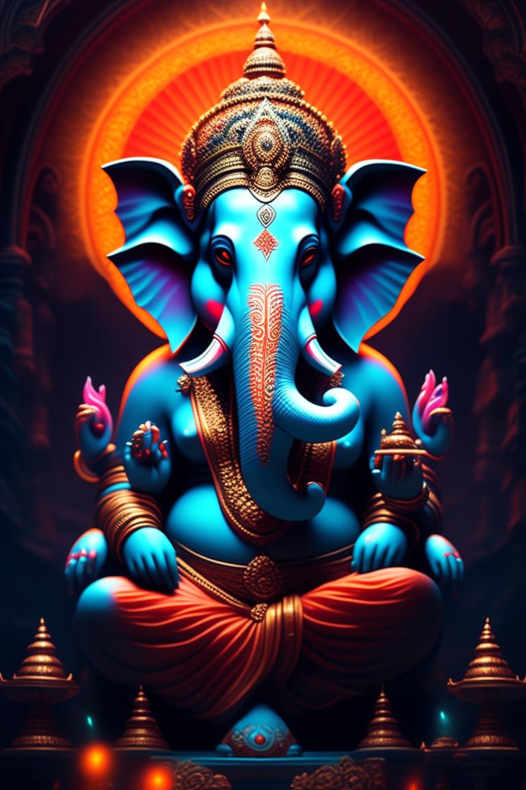 content-ibis888: Lord ganesh 3d rendered with animated background