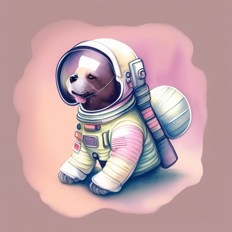 astronaut dog drawing