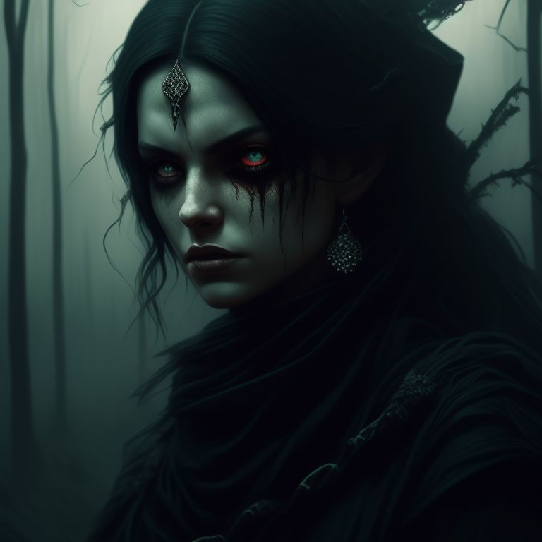 spry-tarsier66: Shadow Evil Female, green eyes, full body, Gypsy