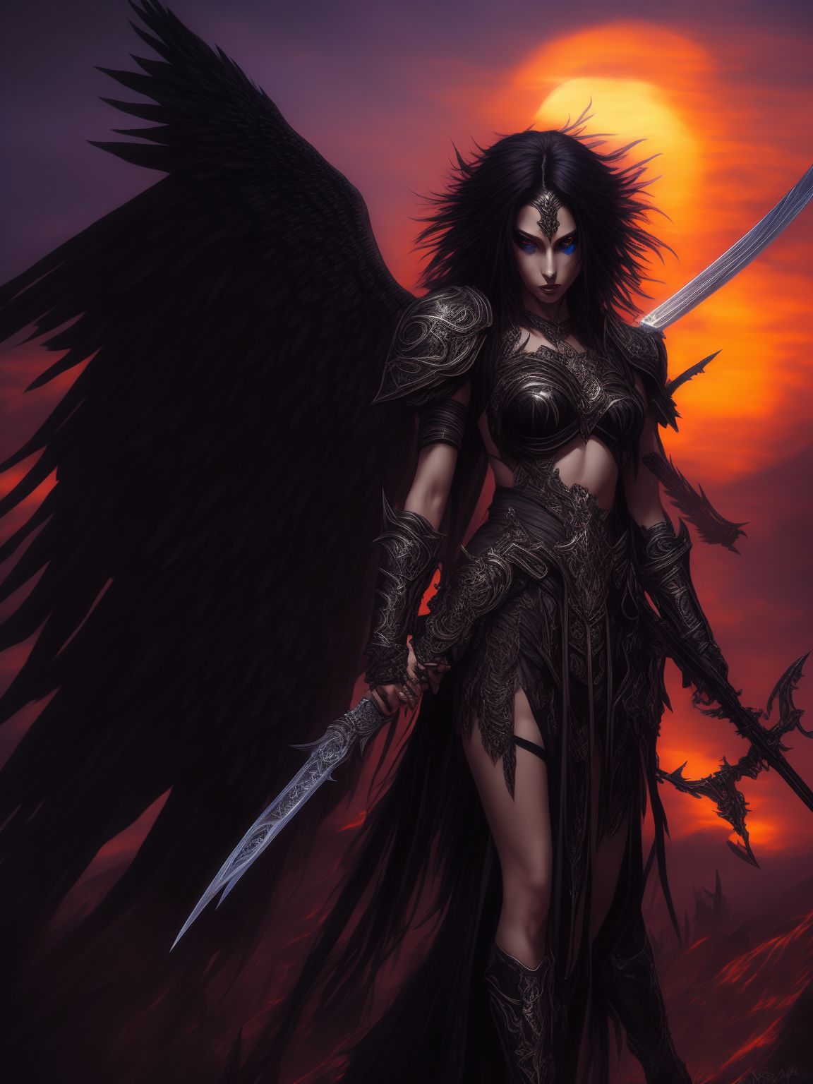 Dark Angel Warrior Drawings
