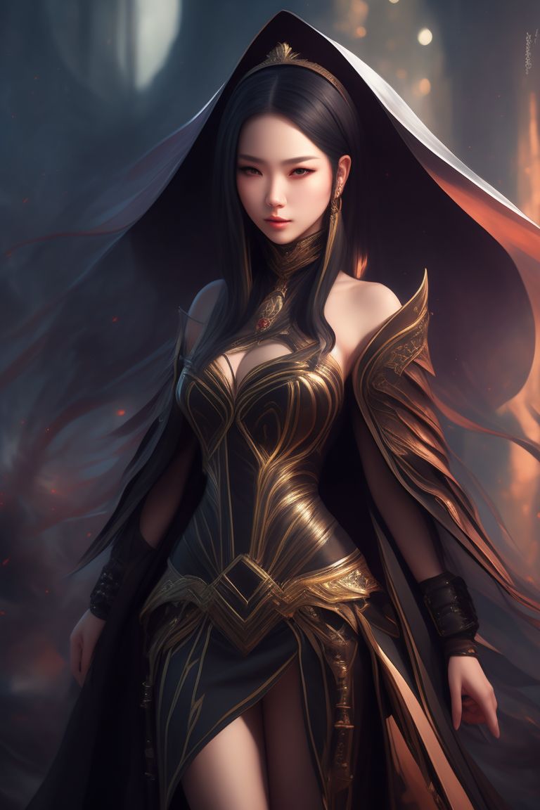 Merematrix: sorceress, mysterious, dress, claws, cape