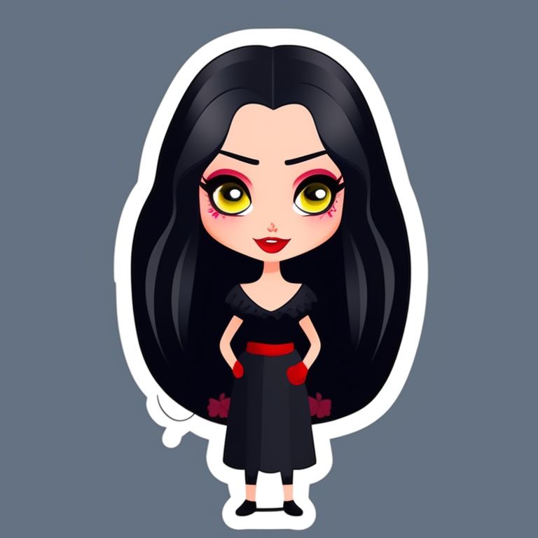 wiry-louse284: wednesday tv series cartoon of morticia addams