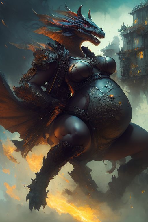 flaky-slug732: Pregnant giantess sized anthro dragon sitting on a crumbling  grey brick tower.