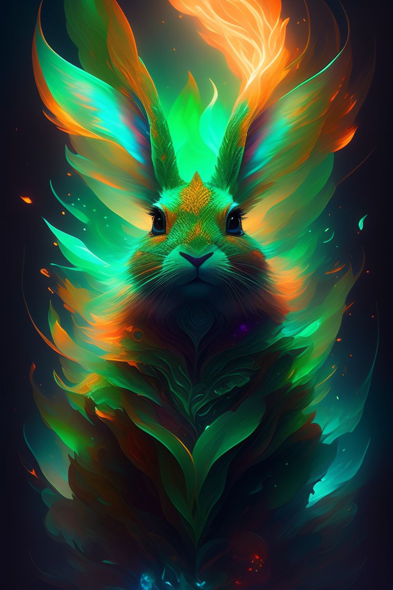 Blue/Green Gradient Zombie Bunny