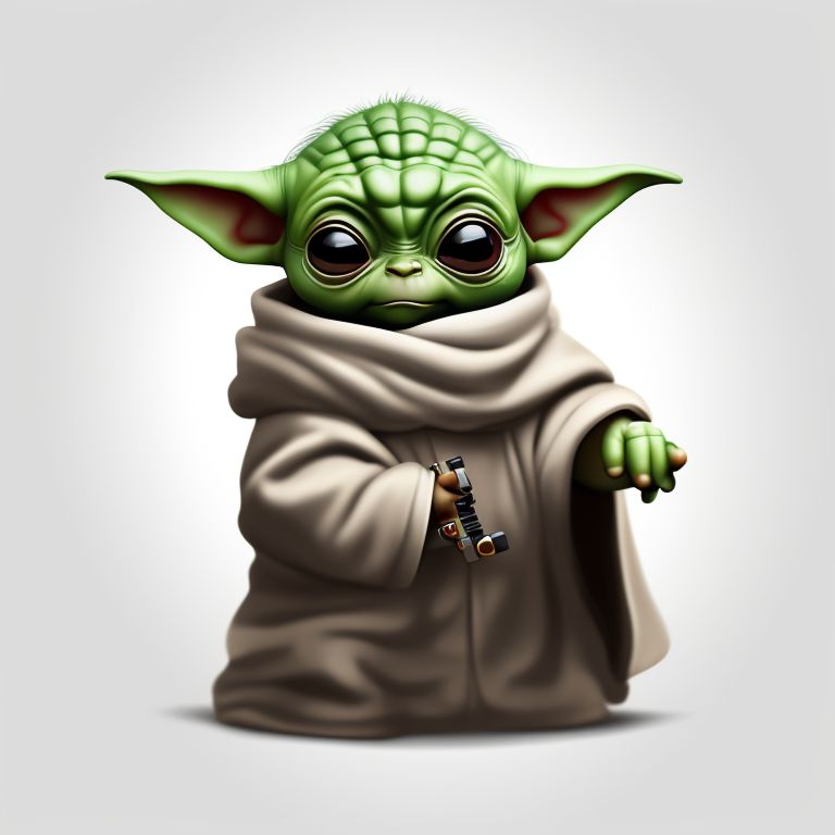 Baby Yoda with Lightsaber posters & prints by drdigitaldesign - Printler
