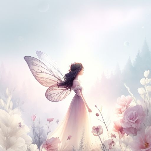 honored-crab245: Animated Wallpaper , Flower , Fairy Wallpaper , Fairy Tale  , Wallpaper , Airbrush Art Style , Soft Corner , Delicate Watercolor  Illustration , Warm Color Palette , Pastel Color , White Background