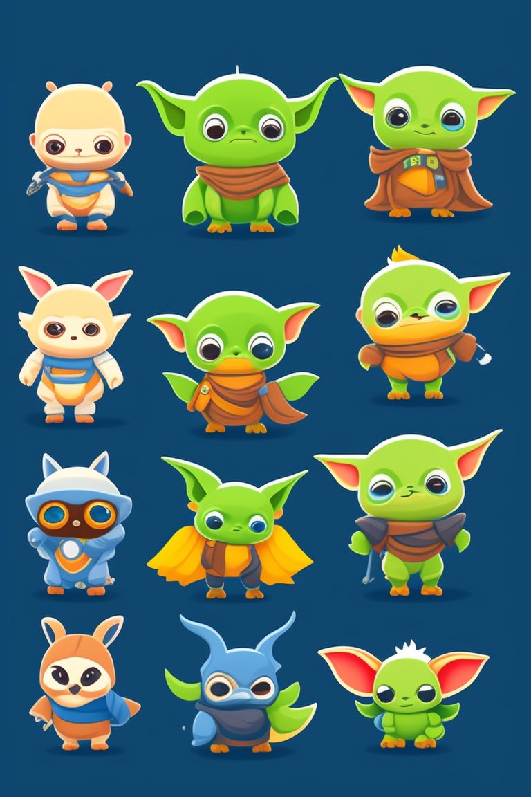 wiry-louse284: baby yoda only head clipart, layered, icons