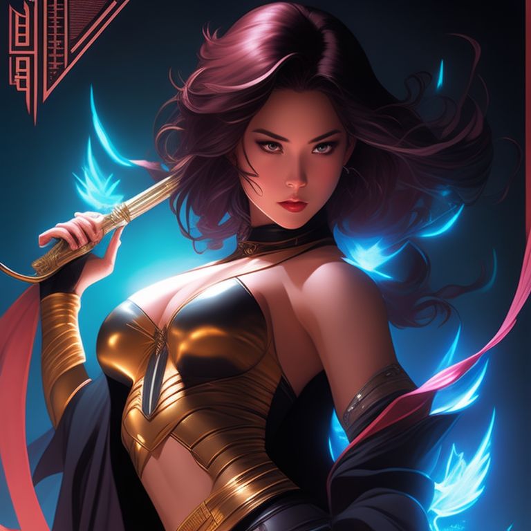 A bold and intricate big-chested female full body warrior design with transparent background., Art by Sana Takeda, Art by Stanley Artgerm Lau, Art by Genzoman, Art by BlushySpicy, Art by Stjepan Sejic, Art by Citemer Liu, Art by wlop, Art by NeoArtCorE, Art by J Scott Campbell, Art by Phil Noto, Art by Alex Ross, Art by Derrick Chew, High resolution, High quality, Comic, 8k, Comic book character, Comic book