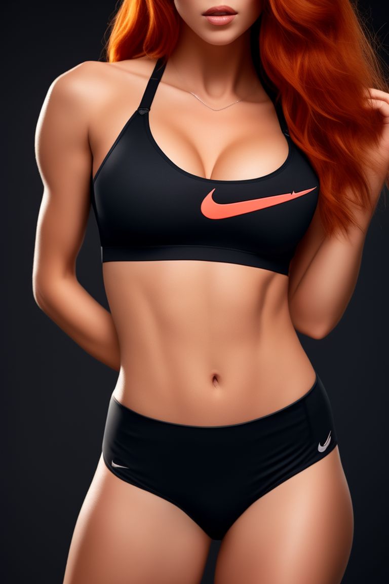 digital-seal347: Redhead Nike sports bra cleavage no pants no