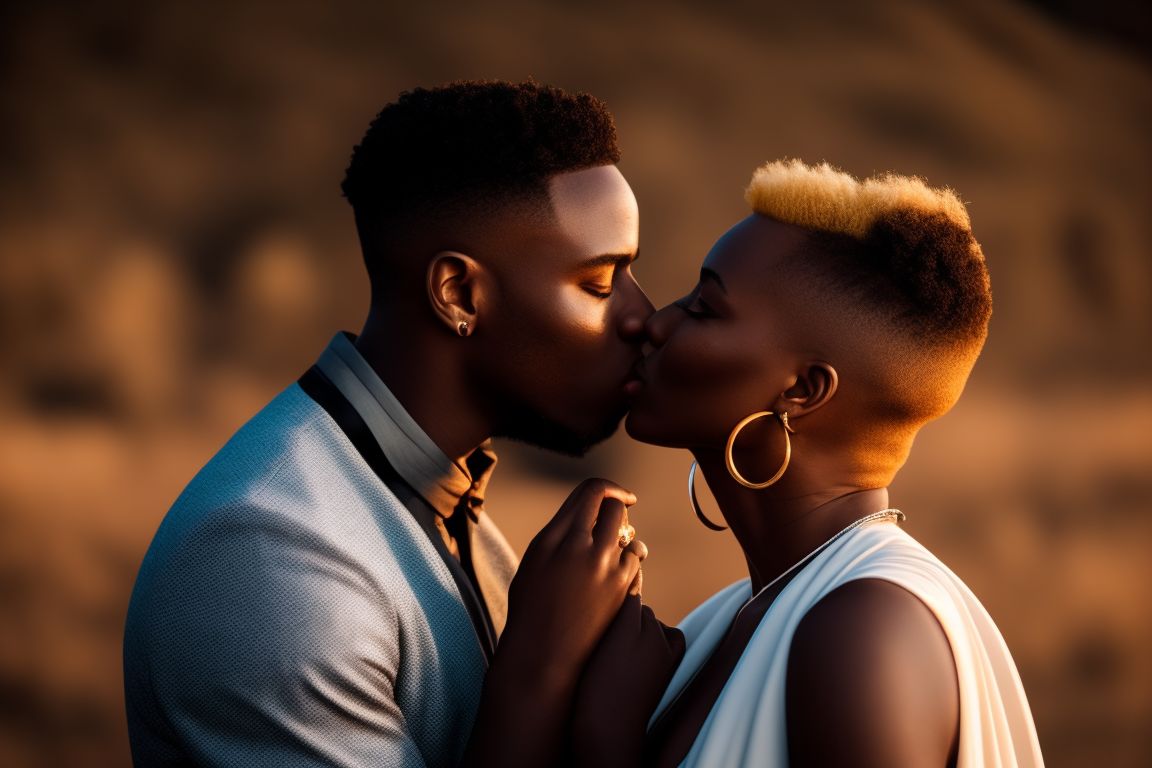 mad-barracuda29: South African black Couple Kissing the lady has blonde  hair & the guy has a fade cut