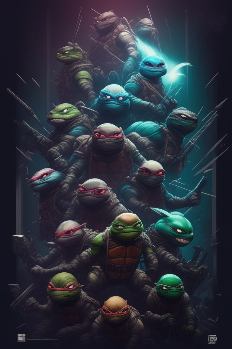 prompthunt: Super realistic image of the Teenage Mutant Ninja