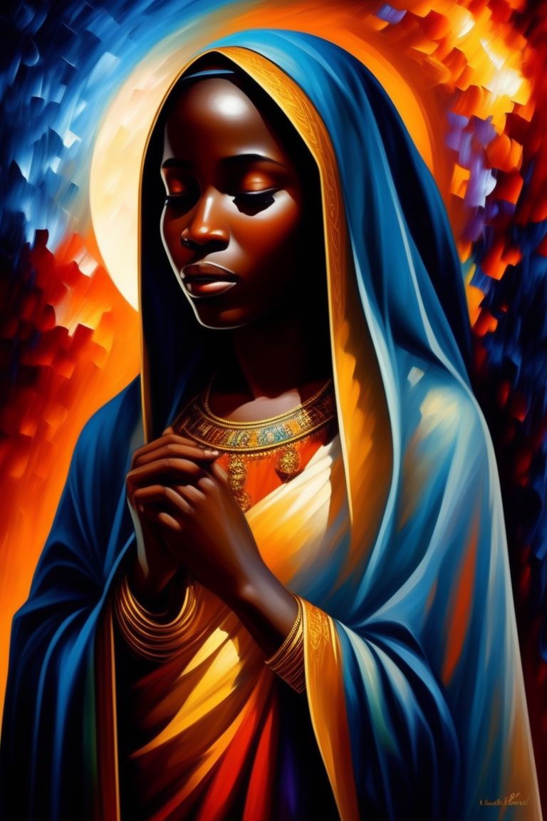 gleeful bear541 Weeping african virgin mary