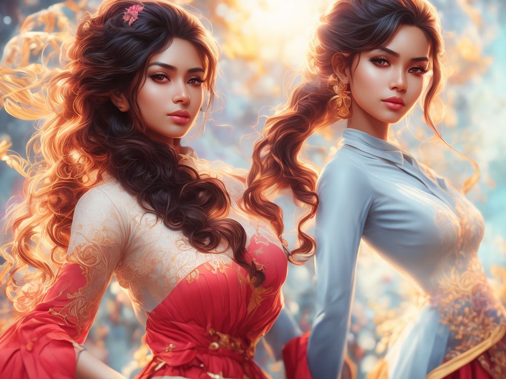 punymole429 Realistic of Sri Lankan dressmaking women using measuring tape to measure a young