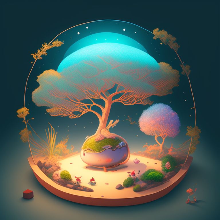 whichduck858 ****2d art illustration Tilted style Bonsai is