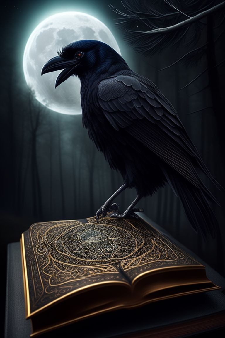 dead-manatee675: black raven stand on magical book of shadows, magic ...