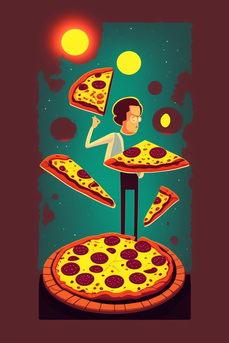 slim-wasp299: rick and morty silhouettes pizza