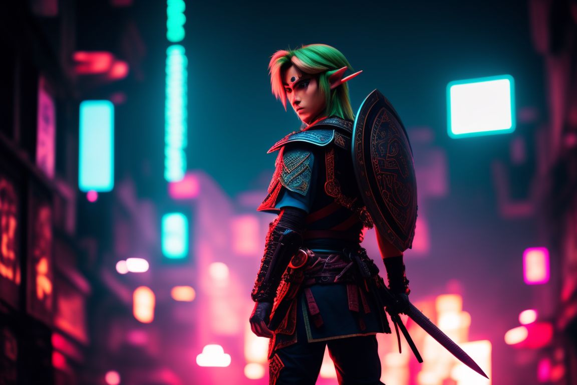 better-tapir638: link from the legend of zelda with cyberpunk samurai ...