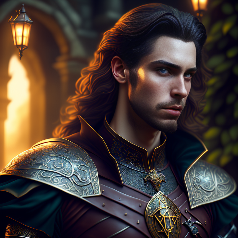 Fantasy D&D style, Male, noble, dnd, portrait, medieval, arrogant, outside, garden, Realistic, best quality, hyper-realistic photograph, Photorealistic, by charlie bowater, by mark brooks, by pre-raphaelite brotherhood, by raffaello sanzio, by wes anderson, dramatic characters design, nice shot, Octane render, trending on unsplash, fine detail, PhotoHelper, uplight, fullbody, 8k